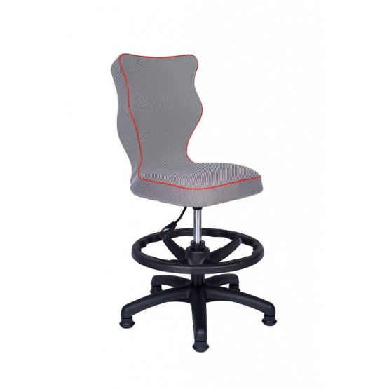 Krzesło obrotowe Luka roz 3 z podnóżkiem, lamówka czerw R1