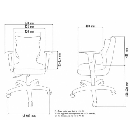 Krzesło obrotowe Luka - rozmiar 6, lamówka biała R1