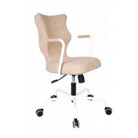 Krzesło obrotowe Deco - rozmiar 6, stelaż biały, brązowy R1