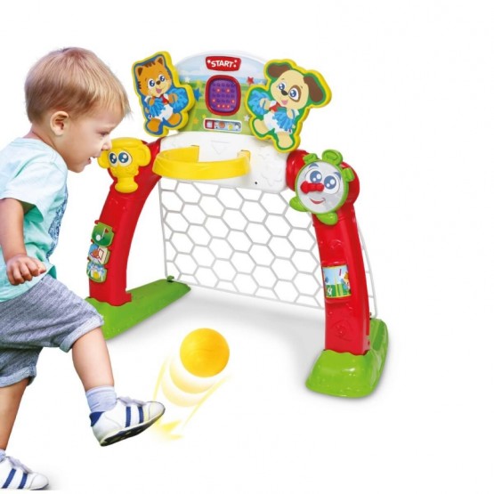 CENTRUM SPORTU 4W1 DŹWIĘKI LED SMILY PLAY BRAMKA