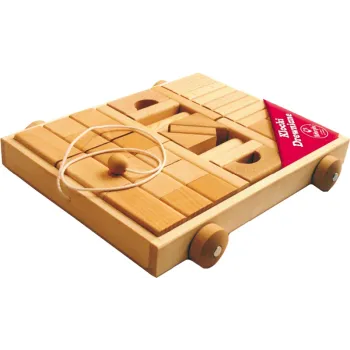 KLOCKI DREWNIANE NATURALNE NA WÓZKU KUKURYKU 37 EL