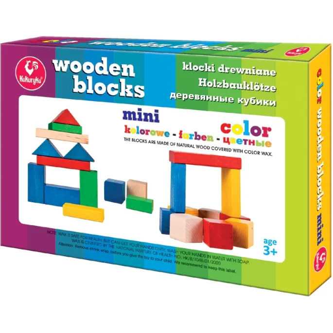 Kolorowe drewniane klocki dla dzieci Kukuryku