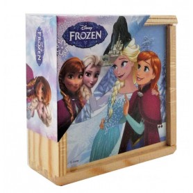 KLOCKI DREWNIANE W SKRZYNCE, UKŁADANKA FROZEN - KRAINA LODU