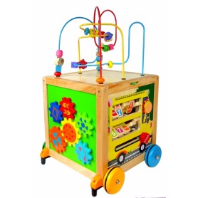 DREWNIANY PCHACZ CHODZIK EDUKACYJNY KOSTKA EDUKACYJNA 6W1