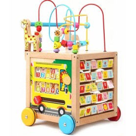 DREWNIANY PCHACZ CHODZIK EDUKACYJNY KOSTKA EDUKACYJNA 6W1