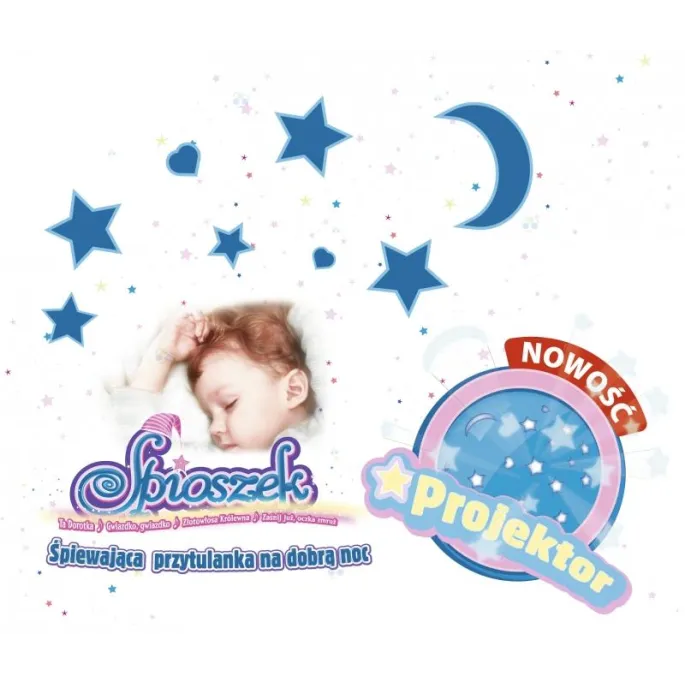 Miękki miś z projektorem gwiazdek do pokoju dziecięcego