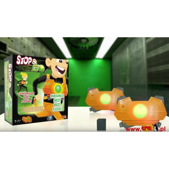 Kolorowe opakowanie gry STOP&GO wyścig agentów z bliska